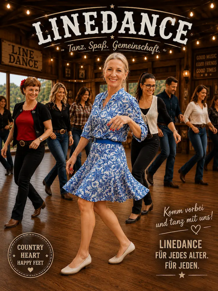 Astrid Kossär beim Line Dance in Graz im Hochformat